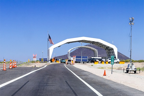 Border patrol station between Mexico and USA.