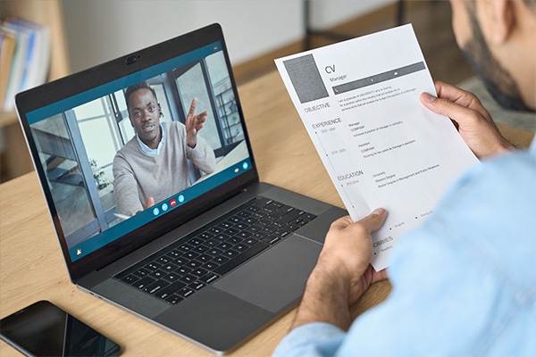 Laptop computer showing a video chat in progress