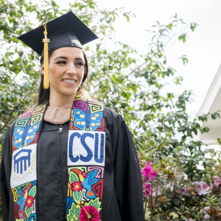 white CSU graduate woman