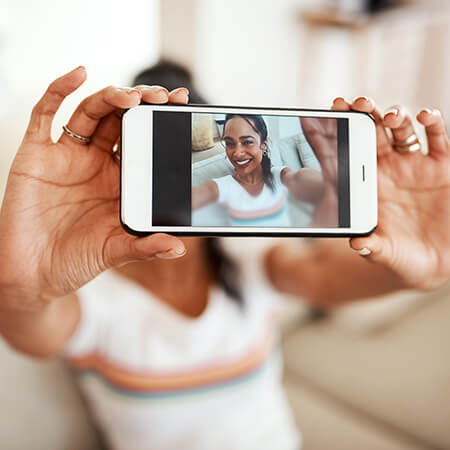 Women taking a selfie