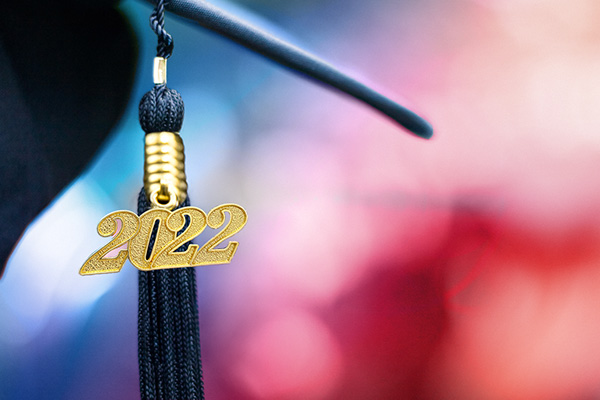 close up image of graduation cap with tassel